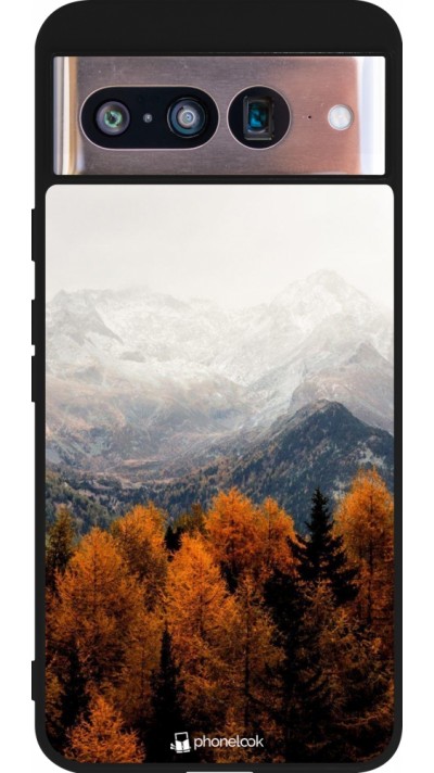 Coque Google Pixel 8 - Silicone rigide noir Autumn 21 Forest Mountain