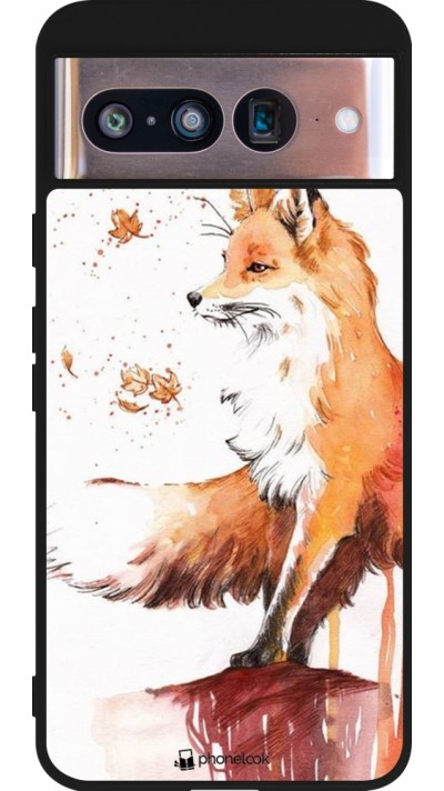 Coque Google Pixel 8 - Silicone rigide noir Autumn 21 Fox