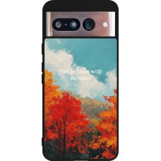 Coque Google Pixel 8 - Silicone rigide noir Autumn 25 Fall in love