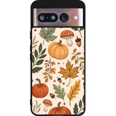 Coque Google Pixel 8 - Silicone rigide noir Autumn 25 Autumn pattern