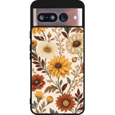 Coque Google Pixel 8 - Silicone rigide noir Autumn 25 Flower pattern