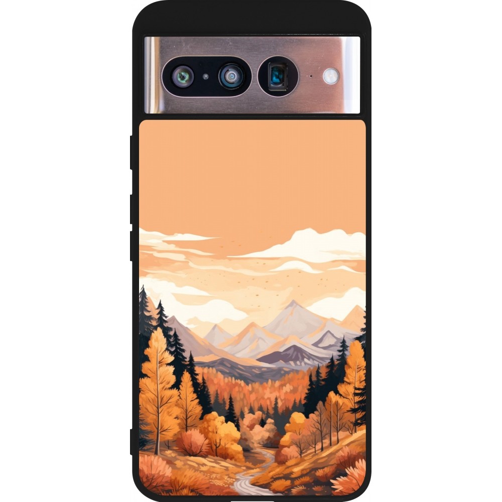 Coque Google Pixel 8 - Silicone rigide noir Autumn 25 Mountains