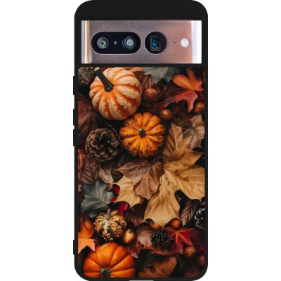 Coque Google Pixel 8 - Silicone rigide noir Autumn 25 Pumpkin