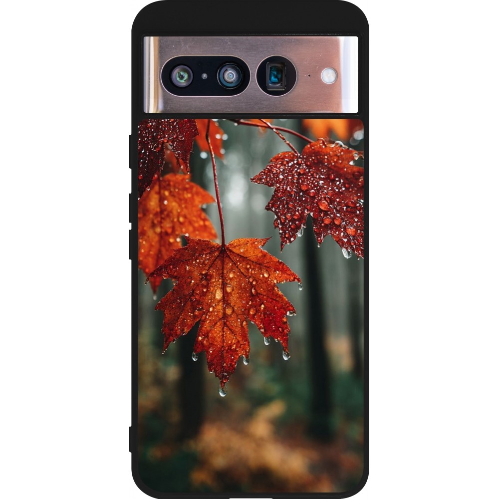Coque Google Pixel 8 - Silicone rigide noir Autumn 25 Rain