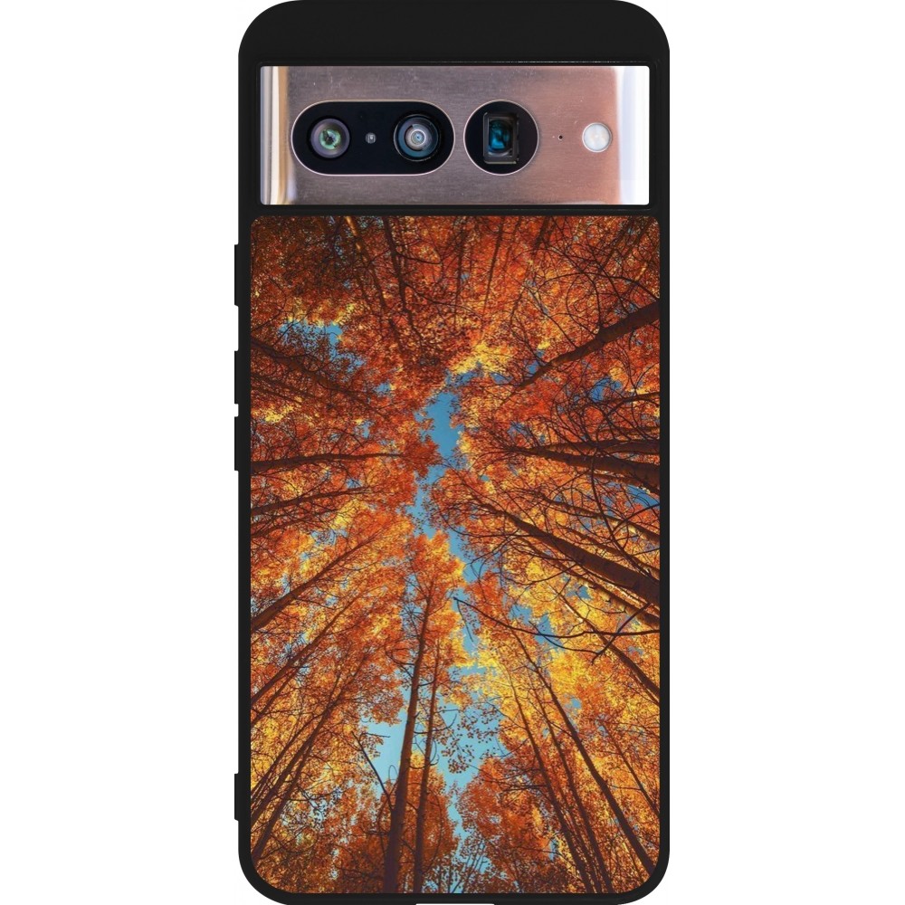 Coque Google Pixel 8 - Silicone rigide noir Autumn 25 Trees