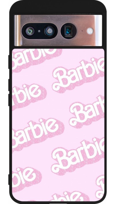 Google Pixel 8 Case Hülle - Silikon schwarz Barbie light pink pattern
