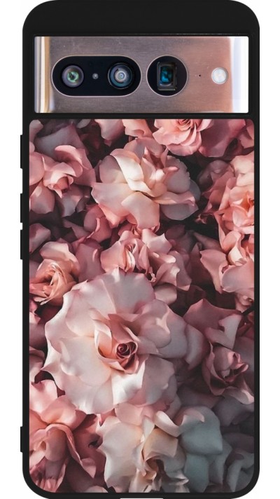 Google Pixel 8 Case Hülle - Silikon schwarz Beautiful Roses