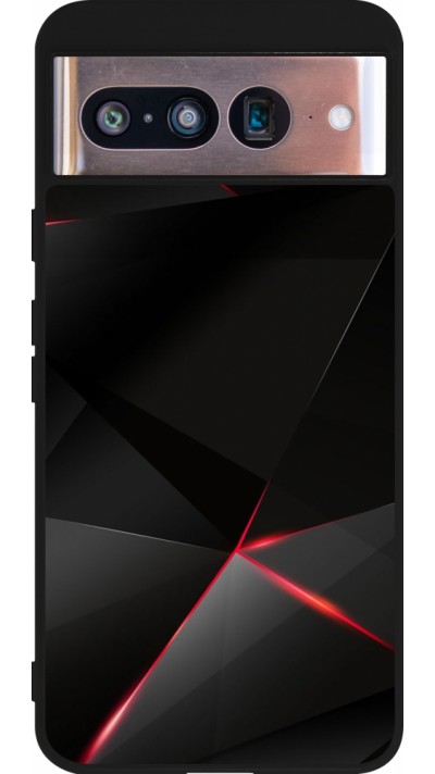 Google Pixel 8 Case Hülle - Silikon schwarz Black Red Lines
