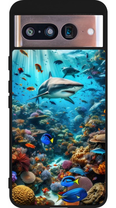 Google Pixel 8 Case Hülle - Silikon schwarz Bora Bora Meer und Wunder