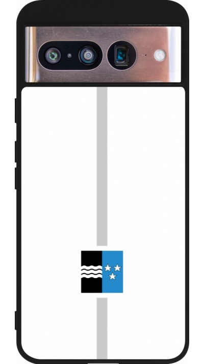 Coque Google Pixel 8 - Silicone rigide noir Canton AG blanc