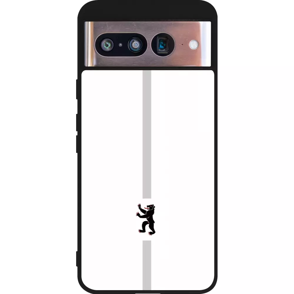 Coque Google Pixel 8 - Silicone rigide noir Canton AI blanc