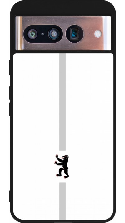 Coque Google Pixel 8 - Silicone rigide noir Canton AI blanc