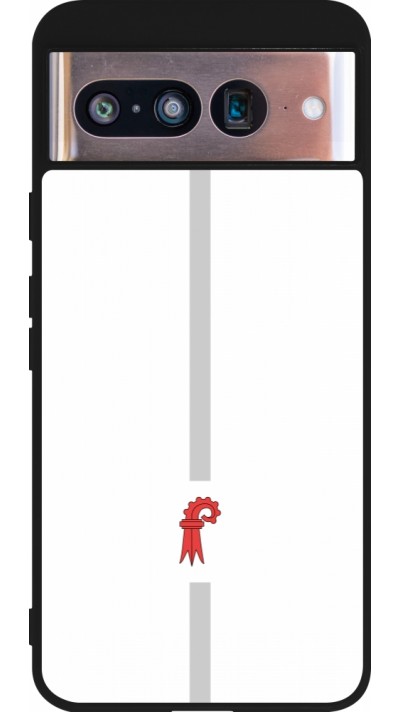Google Pixel 8 Case Hülle - Silikon schwarz Kanton BL weiss