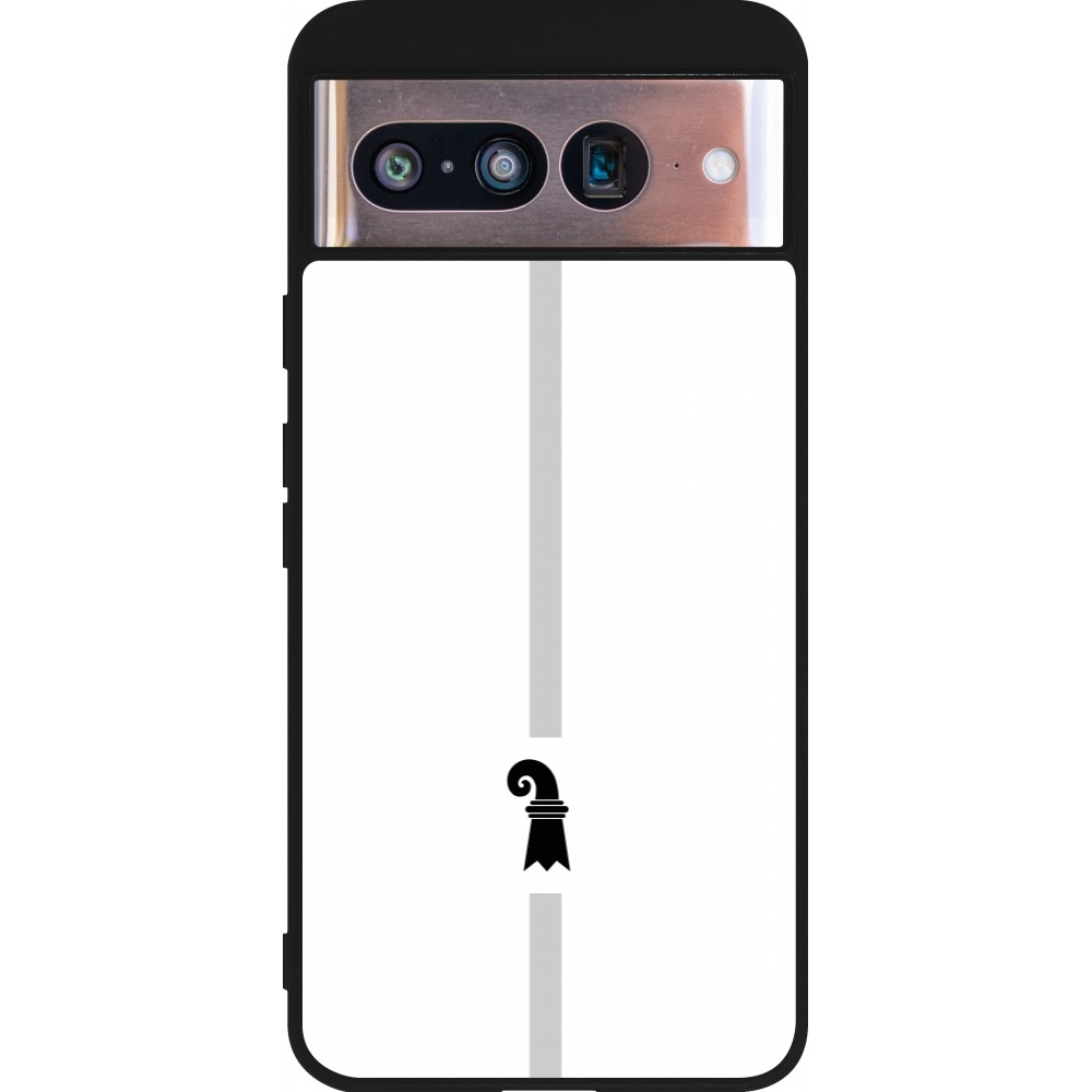 Google Pixel 8 Case Hülle - Silikon schwarz Kanton BS weiss