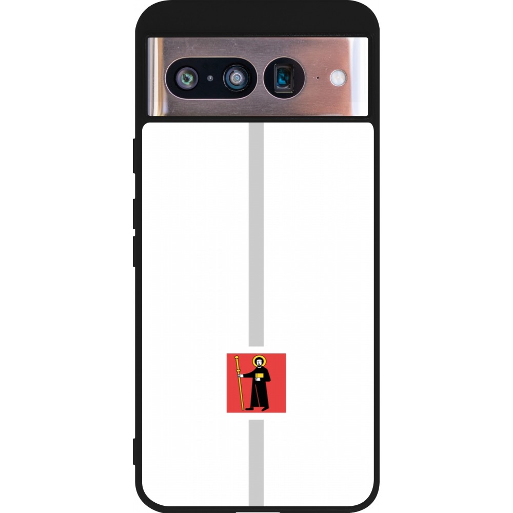 Coque Google Pixel 8 - Silicone rigide noir Canton GL blanc
