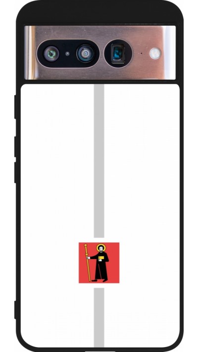 Google Pixel 8 Case Hülle - Silikon schwarz Kanton GL weiss