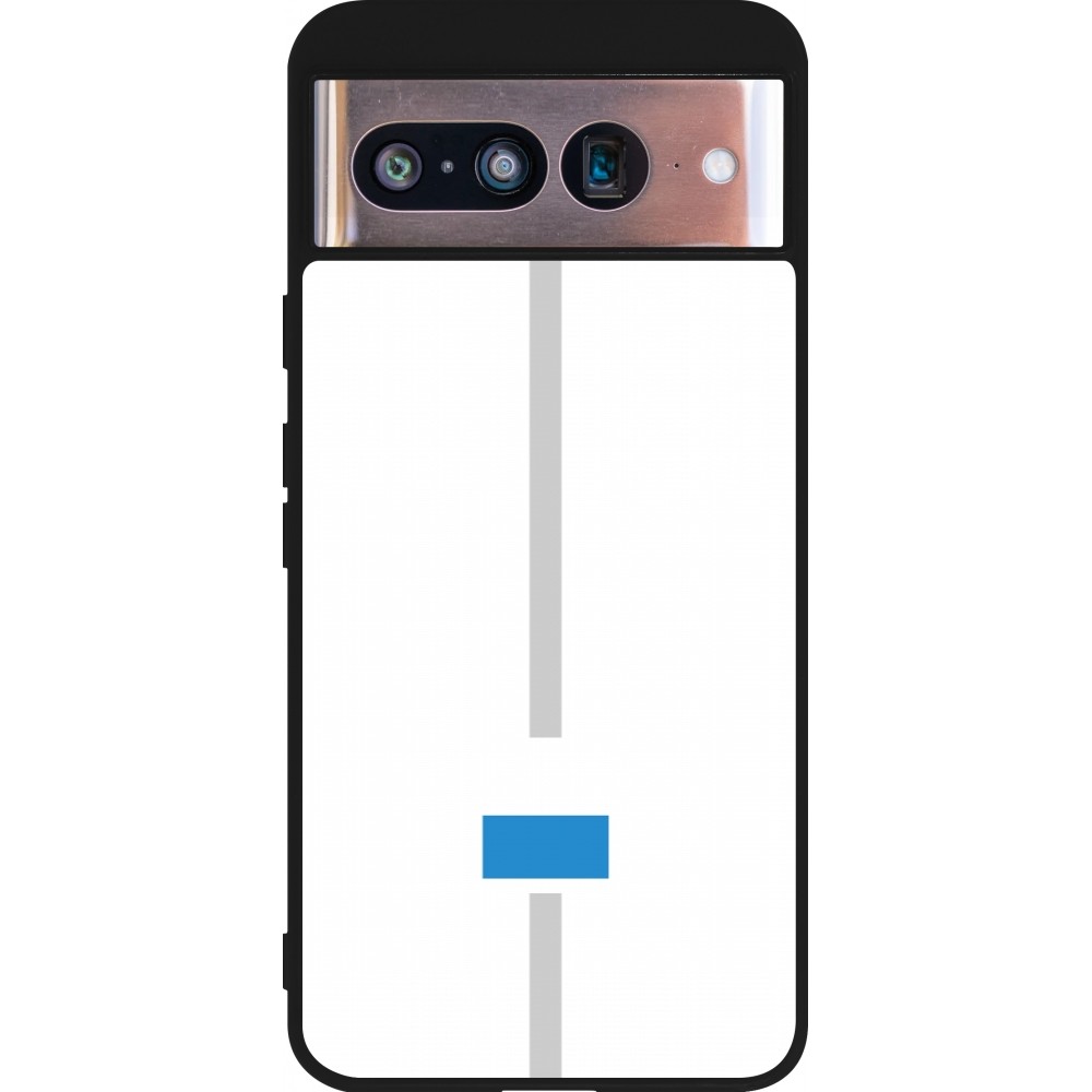 Coque Google Pixel 8 - Silicone rigide noir Canton LU blanc