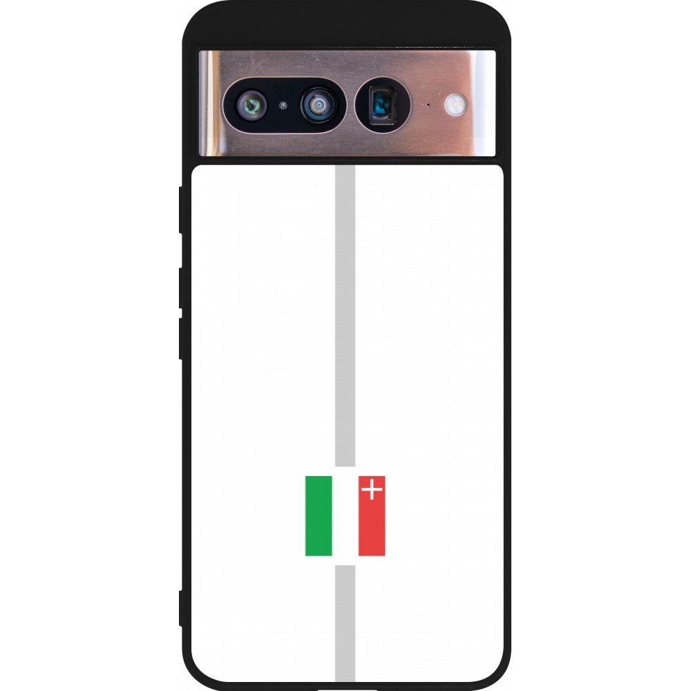 Coque Google Pixel 8 - Silicone rigide noir Canton NE blanc
