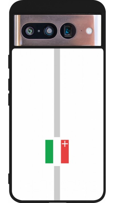 Google Pixel 8 Case Hülle - Silikon schwarz Kanton NE weiss