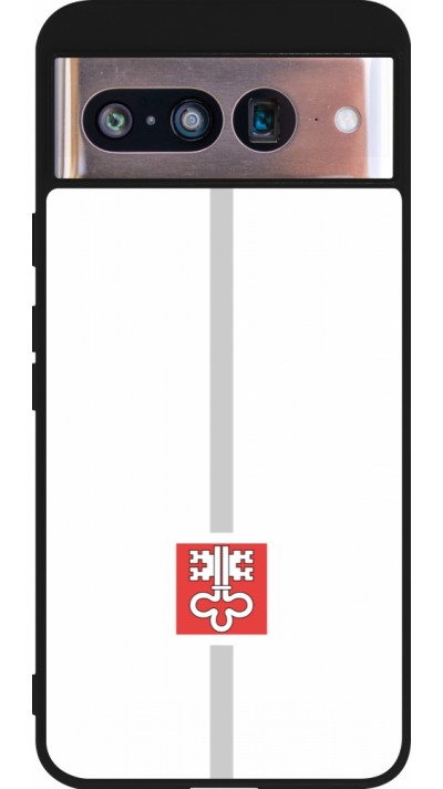 Google Pixel 8 Case Hülle - Silikon schwarz Kanton NW weiss