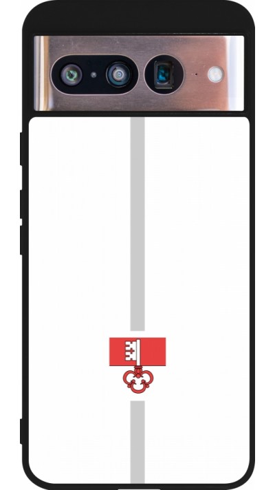 Google Pixel 8 Case Hülle - Silikon schwarz Kanton OW weiss