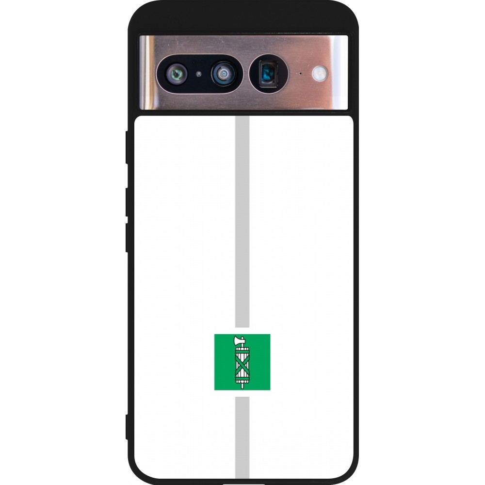 Google Pixel 8 Case Hülle - Silikon schwarz Kanton SG weiss