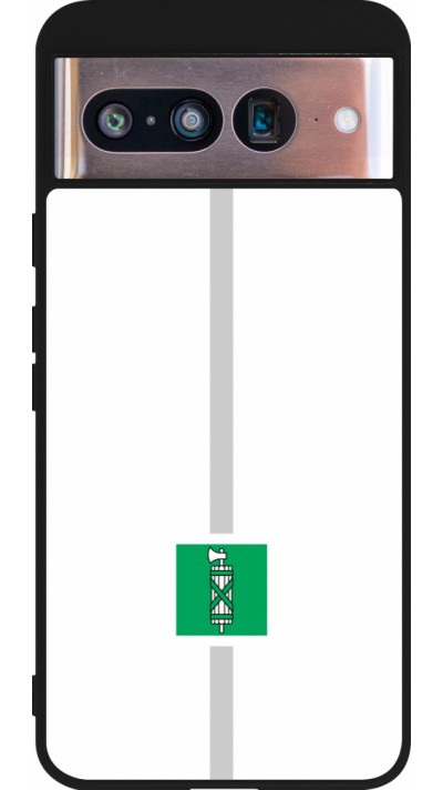 Google Pixel 8 Case Hülle - Silikon schwarz Kanton SG weiss