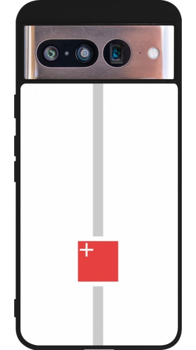 Google Pixel 8 Case Hülle - Silikon schwarz Kanton SZ weiss