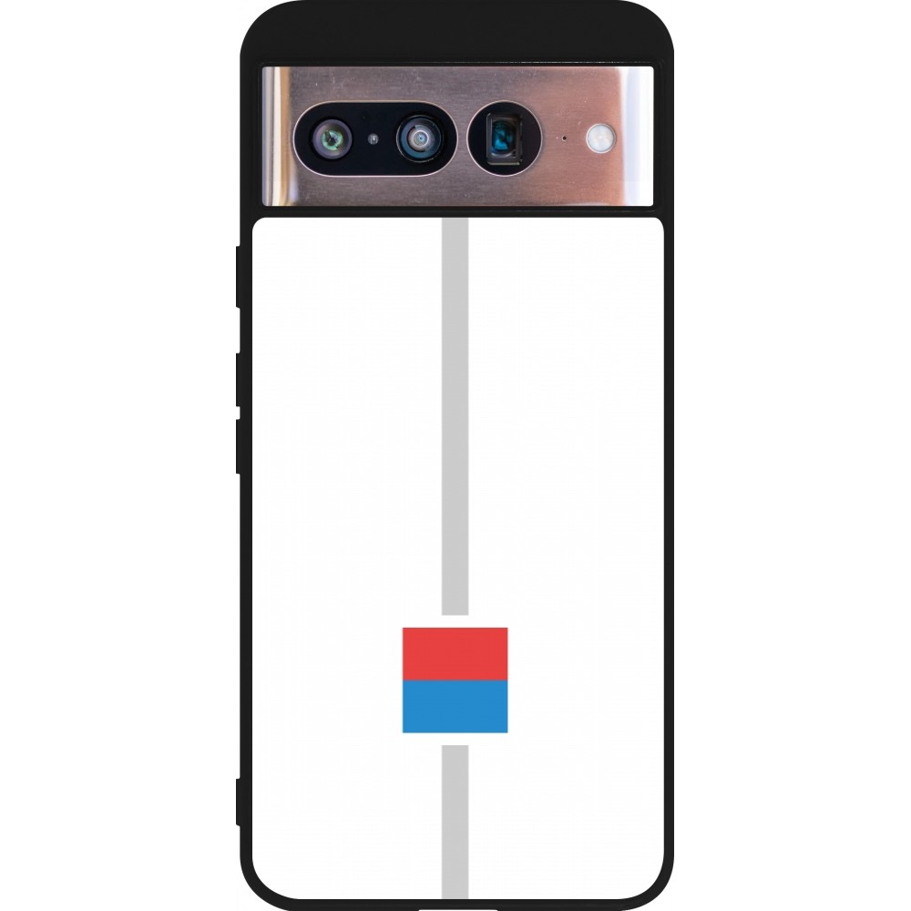 Coque Google Pixel 8 - Silicone rigide noir Canton TI blanc