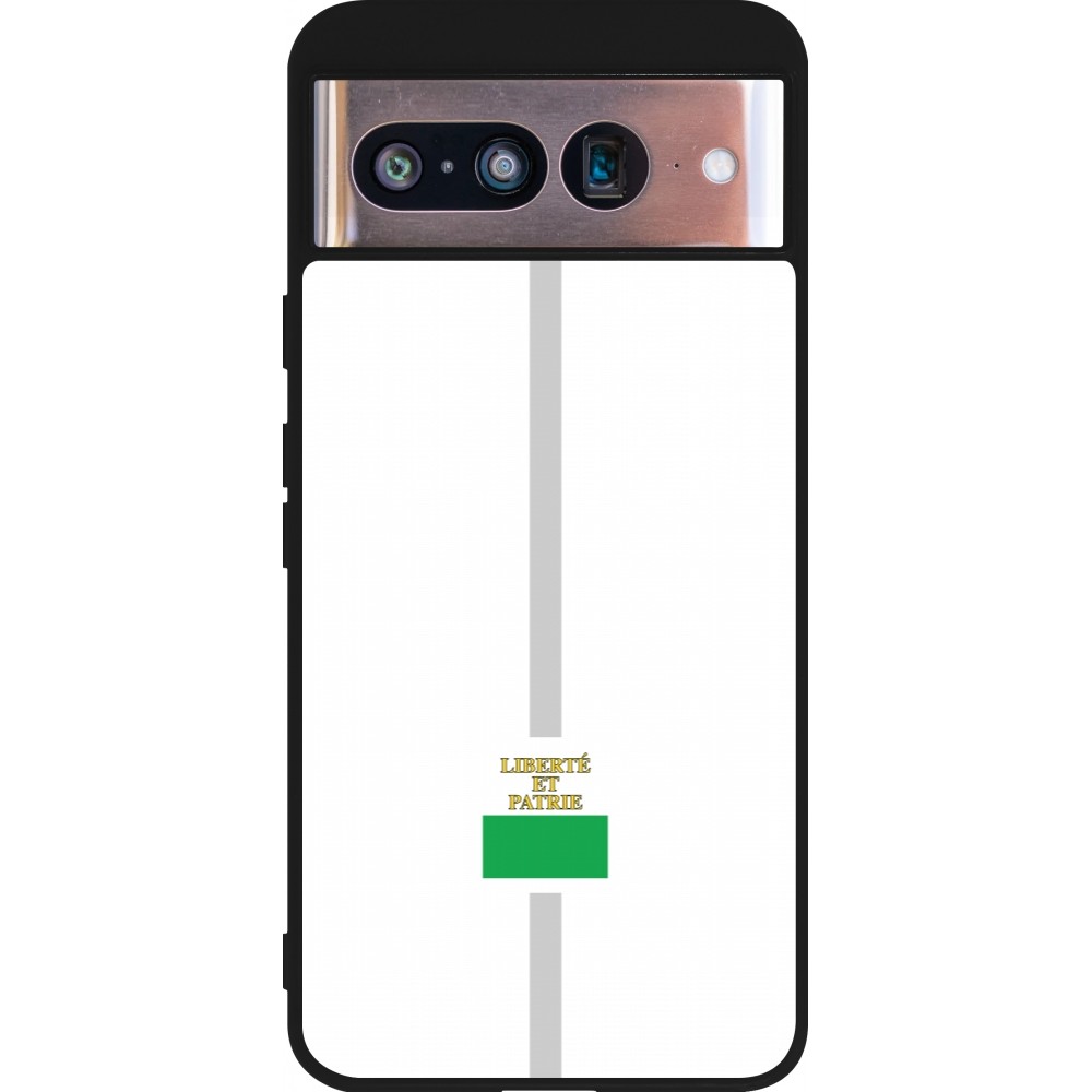 Coque Google Pixel 8 - Silicone rigide noir Canton VD blanc