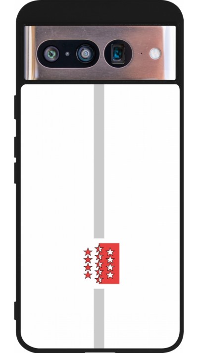 Google Pixel 8 Case Hülle - Silikon schwarz Kanton VS weiss