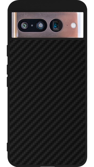 Google Pixel 8 Case Hülle - Silikon schwarz Carbon Basic