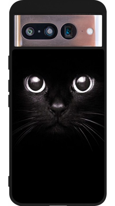 Coque Google Pixel 8 - Silicone rigide noir Cat eyes