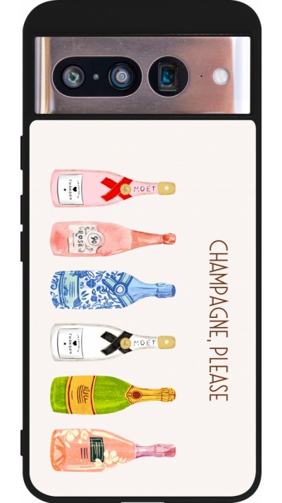 Google Pixel 8 Case Hülle - Silikon schwarz Champagne Please