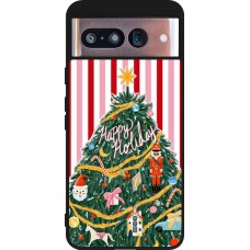 Google Pixel 8 Case Hülle - Silikon schwarz Christmas 25 Happy Holiday