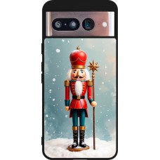 Coque Google Pixel 8 - Silicone rigide noir Christmas 25 Nutcracker Snow