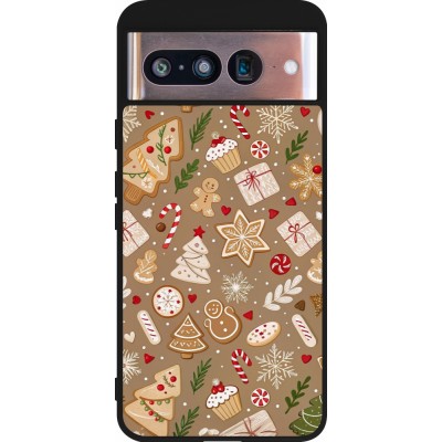 Coque Google Pixel 8 - Silicone rigide noir Christmas 25 Pattern Ginger Cookie