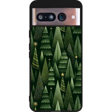 Coque Google Pixel 8 - Silicone rigide noir Christmas 25 Pattern Xmas Tree