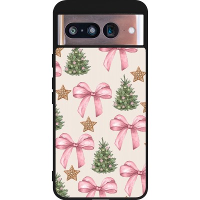 Google Pixel 8 Case Hülle - Silikon schwarz Christmas 25 Vintage Ribbons