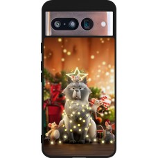 Google Pixel 8 Case Hülle - Silikon schwarz Christmas 25 Xmas Cat