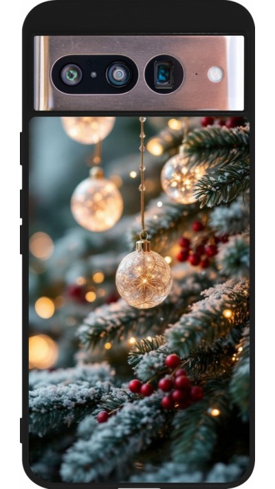 Coque Google Pixel 8 - Silicone rigide noir Christmas 25 Xmas Decorated Tree