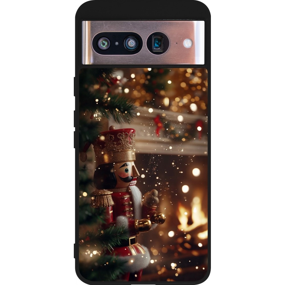 Coque Google Pixel 8 - Silicone rigide noir Christmas 25 Xmas Nutcracker