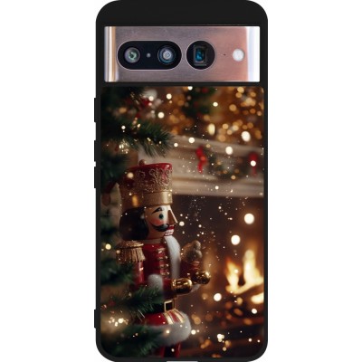 Coque Google Pixel 8 - Silicone rigide noir Christmas 25 Xmas Nutcracker