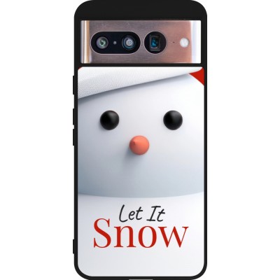 Coque Google Pixel 8 - Silicone rigide noir Christmas 25 Xmas Snowman