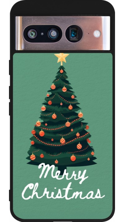 Coque Google Pixel 8 - Silicone rigide noir Christmas 25 Xmas Tree