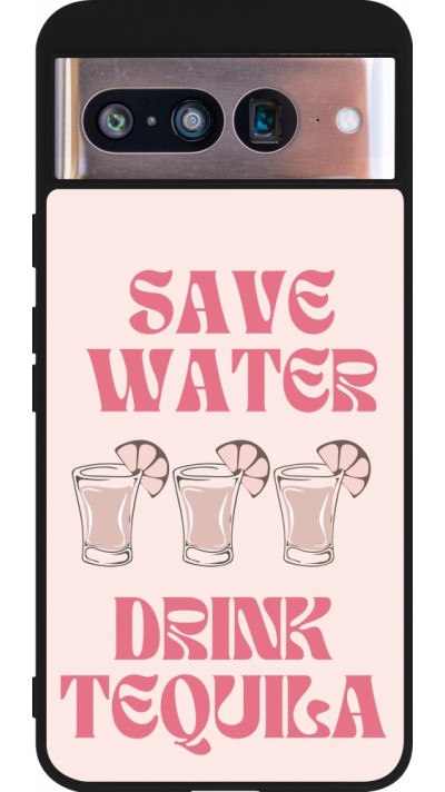Google Pixel 8 Case Hülle - Silikon schwarz Cocktail Save Water Drink Tequila