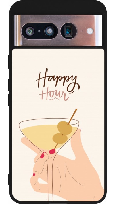 Google Pixel 8 Case Hülle - Silikon schwarz Cocktail Happy Hour
