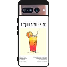 Google Pixel 8 Case Hülle - Silikon schwarz Cocktail Rezept Tequila Sunrise