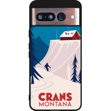Coque Google Pixel 8 - Silicone rigide noir Crans-Montana Cabane
