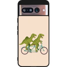 Google Pixel 8 Case Hülle - Silikon schwarz Dinosaurs on bikes 2026
